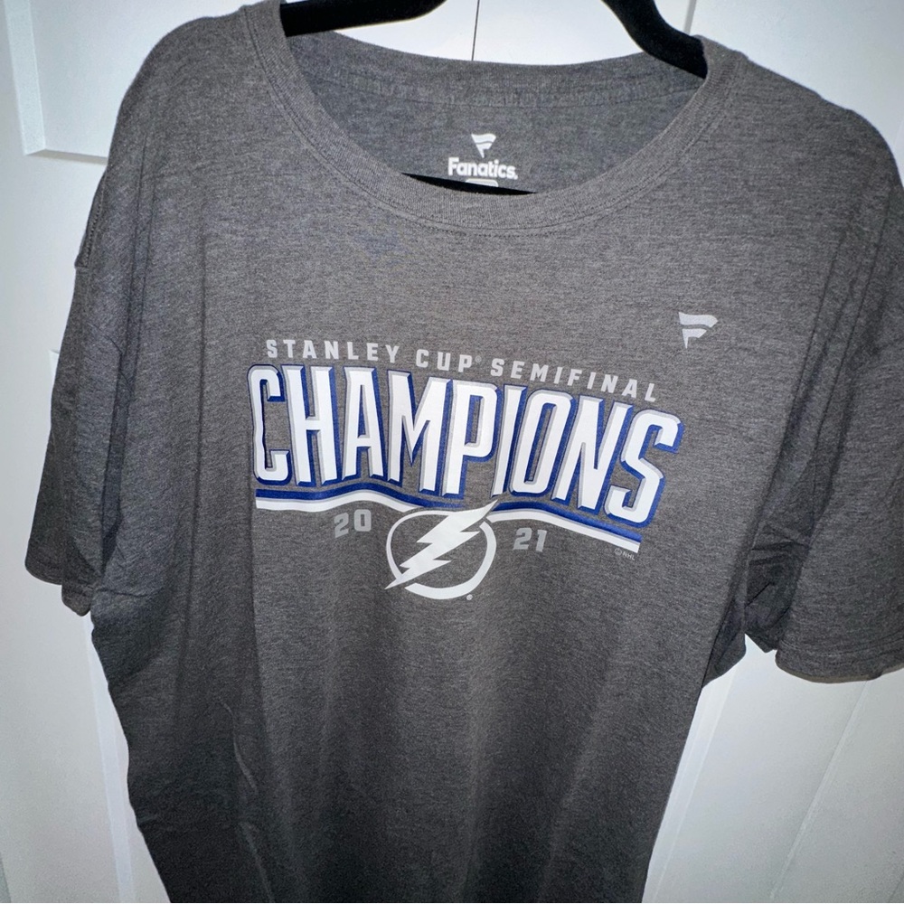 Bundle - 3 Lightning Shirts - Blue, White, and Gray Hockey T-Shirts - Picture 3 of 10